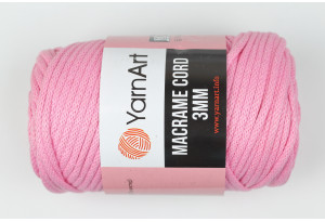 Пряжа YarnArt Macrame Cord 3mm, #762, пастельно-розовая