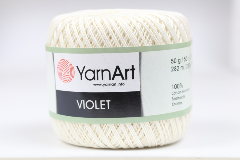 Пряжа YarnArt Violet, #6282, светло-кремовая