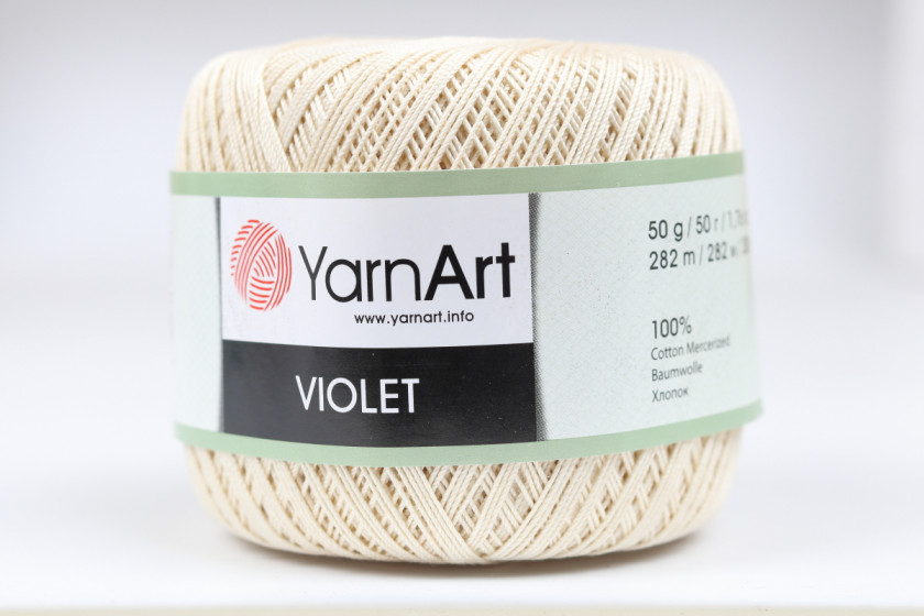 Пряжа YarnArt Violet, #6194, кремовая