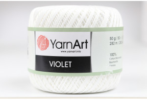 Пряжа YarnArt Violet, #1000, белая