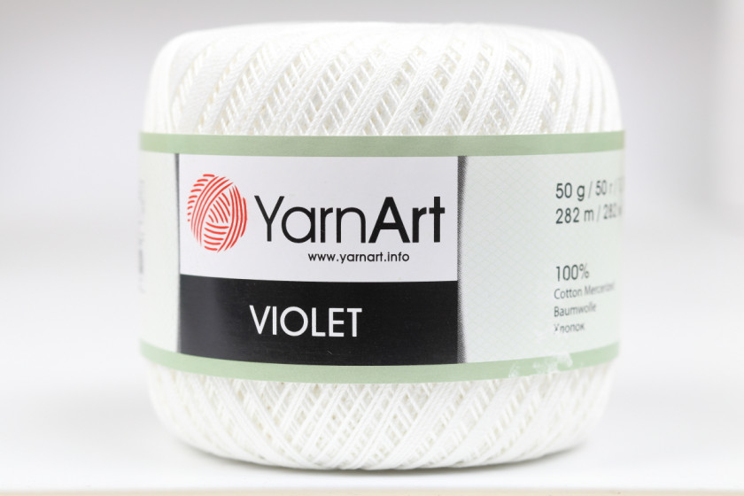 Пряжа YarnArt Violet, #003, белая